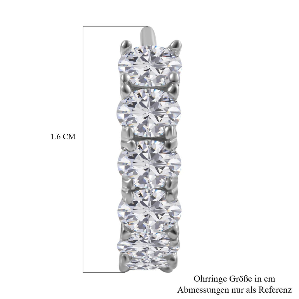 Lustro Stella - Weiße Zirkonia Ohrringe, 925 Silber rhodiniert ca. 2.28 ct
