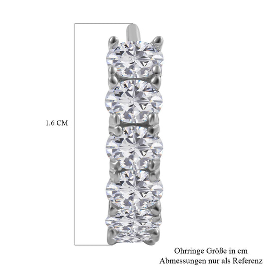 Lustro Stella - Weiße Zirkonia Ohrringe, 925 Silber rhodiniert ca. 2.28 ct