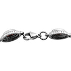 Rotes Granat Armband, ca. 19 cm, Edelstahl ca. 10,93 ct
