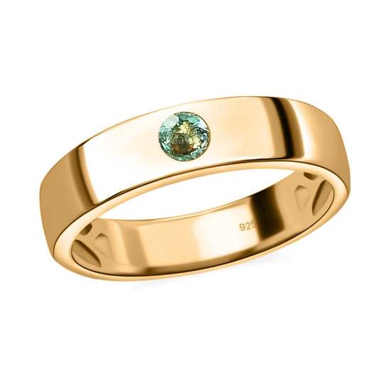 Kolumbianischer Smaragd Ring, 925 Silber vergoldet ca. 0.11 ct