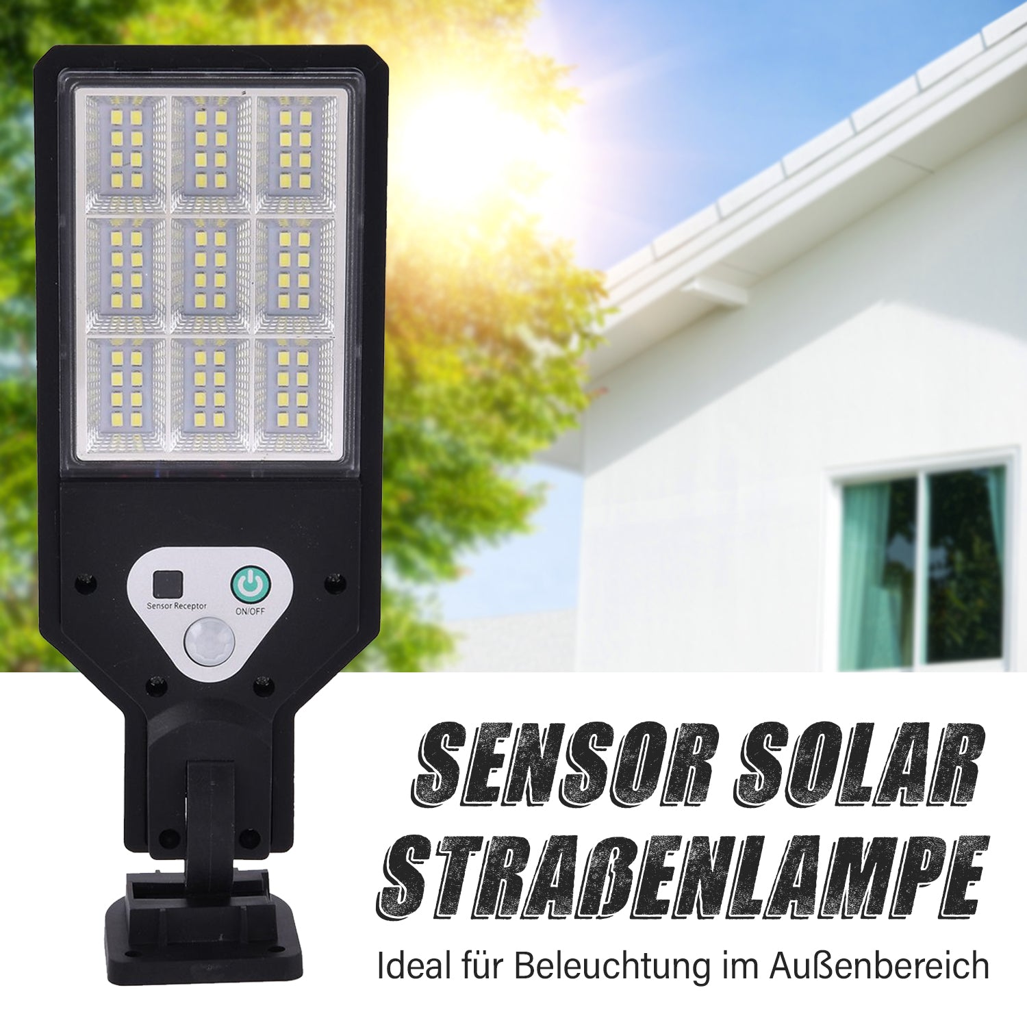 Sensor-Solar-Straßenlampe Material, Solar-LED, mit Fernbedienung, schwarz