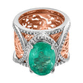 Smaragd-Triplett-Quarz Ring, Zweifarbige Beschichtung (Größe 17.00) ca. 6.34 ct