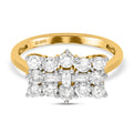 Weißer Diamant Boot Ring, SGL zertifiziert I1 G-H, 585 Gelbgold (Größe 17.00) ca. 0.96 ct