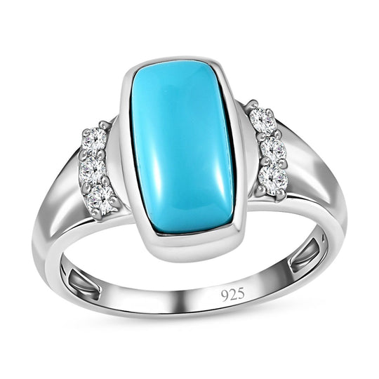 Amerikanischer, natürlicher Sleeping beauty, weißer Zirkon Ring 925 Silber platiniert (Größe 20.00) ca. 2.22 ct