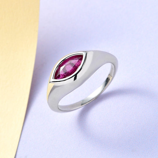 Afrikanischer Rubin (Fissure gefüllt) Ring, 925 Silber platiniert (Größe 20.00) ca. 1.43 ct