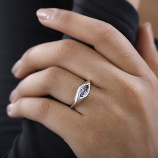 Rose De France Amethyst Ring, 925 Silber platiniert ca. 0.96 ct