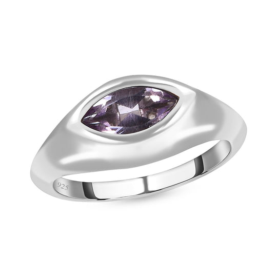 Rose De France Amethyst Ring, 925 Silber platiniert ca. 0.96 ct
