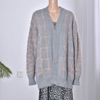 Cardigan mit 2 Taschen, Einheitsgröße, 64x84cm, grau und pfirsichfarben