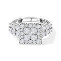 LUSTRO STELLA - weißer Zirkonia Ring, 925 Silber platiniert (Größe 17.00)