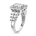 LUSTRO STELLA - weißer Zirkonia Ring, 925 Silber platiniert (Größe 21.00)