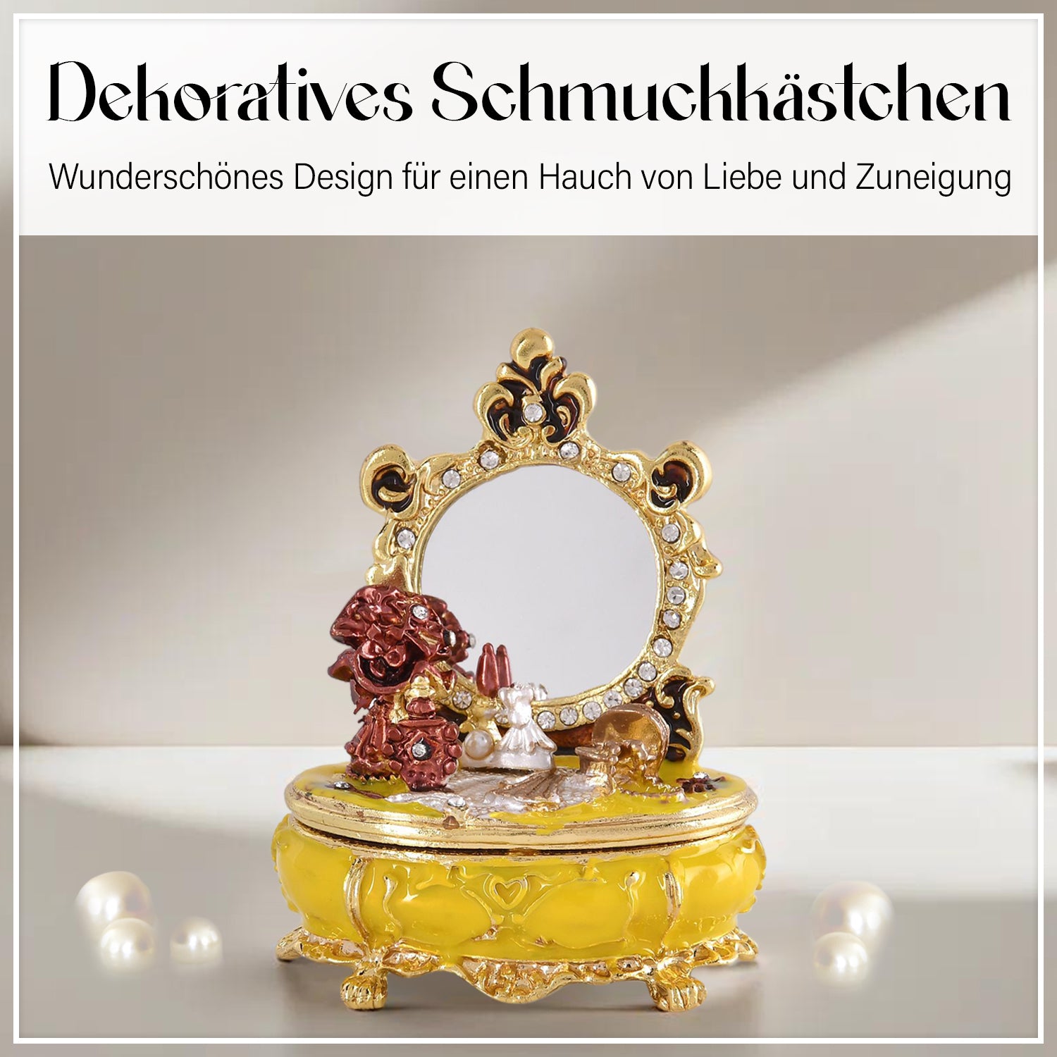 Schminkspiegelkasten Deko Schmuckdose, Größe 7x4x8.5cm
