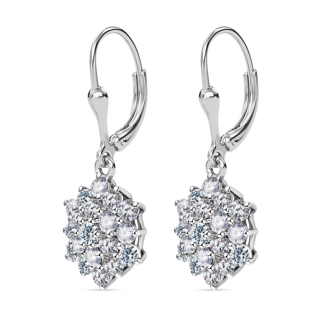 Moissanit Ohrringe, 925 Silber platiniert ca. 2.28 ct