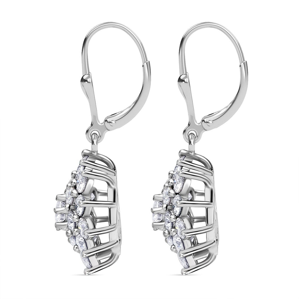 Moissanit Ohrringe, 925 Silber platiniert ca. 2.28 ct