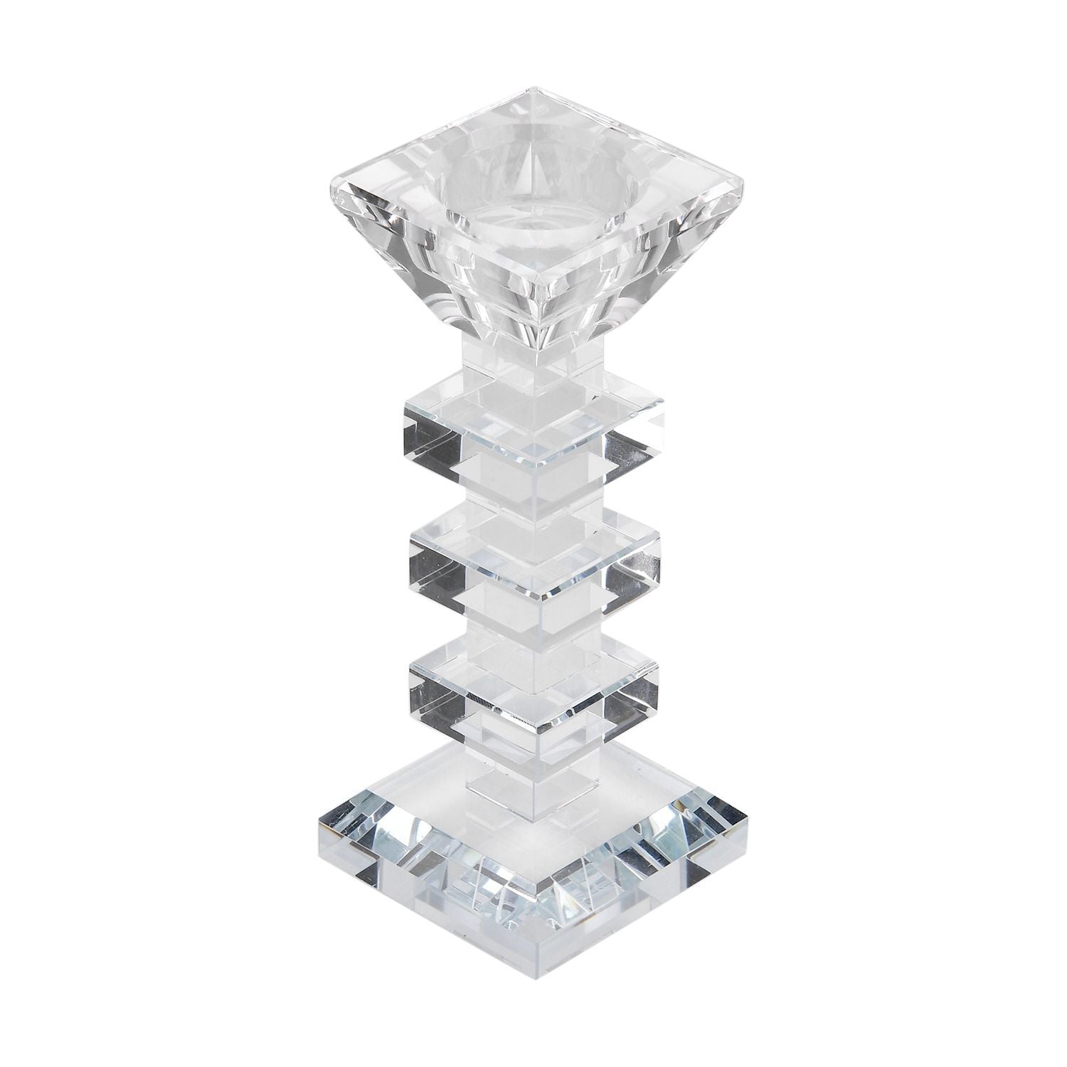 Kristallglass Kerzenhalter, 17x9 cm, quadrat