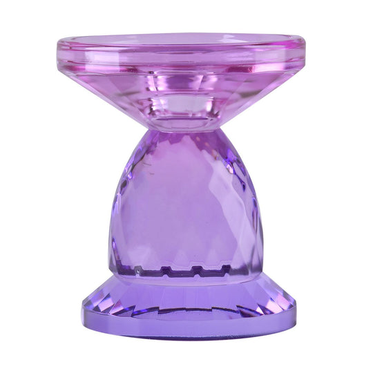 Kerzenhalter aus Glas, 10x16cm, hellblau und dunkelblau