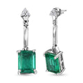 Smaragd Triplett Quarz und Zirkon Ohrringe - 3,70 ct.