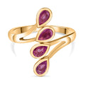 Ilakaka Rosa Saphir (Fissure gefüllt) Ring, 925 Silber vergoldet (Größe 17.00) ca. 1.20 ct