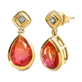 Sunset Triplett Quarz und Zirkon Ohrringe - 4,22 ct.