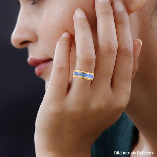 Kreierter Opal Ring, 316L Edelstahl, (Größe 16.00), ca. 0,01, goldfarben, 1.00 ct