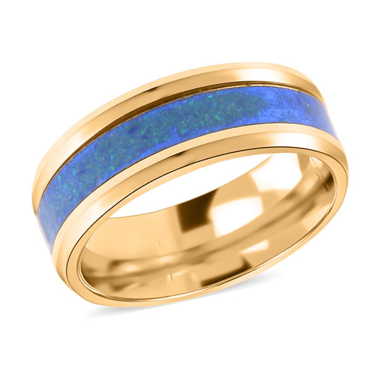 Kreierter Opal Ring, 316L Edelstahl, (Größe 16.00), ca. 0,01, goldfarben, 1.00 ct