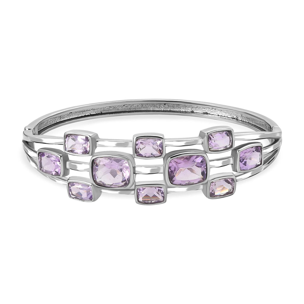 Rose De France Amethyst Armreif, ca. 19 cm Edelstahl ca. 14.00 ct