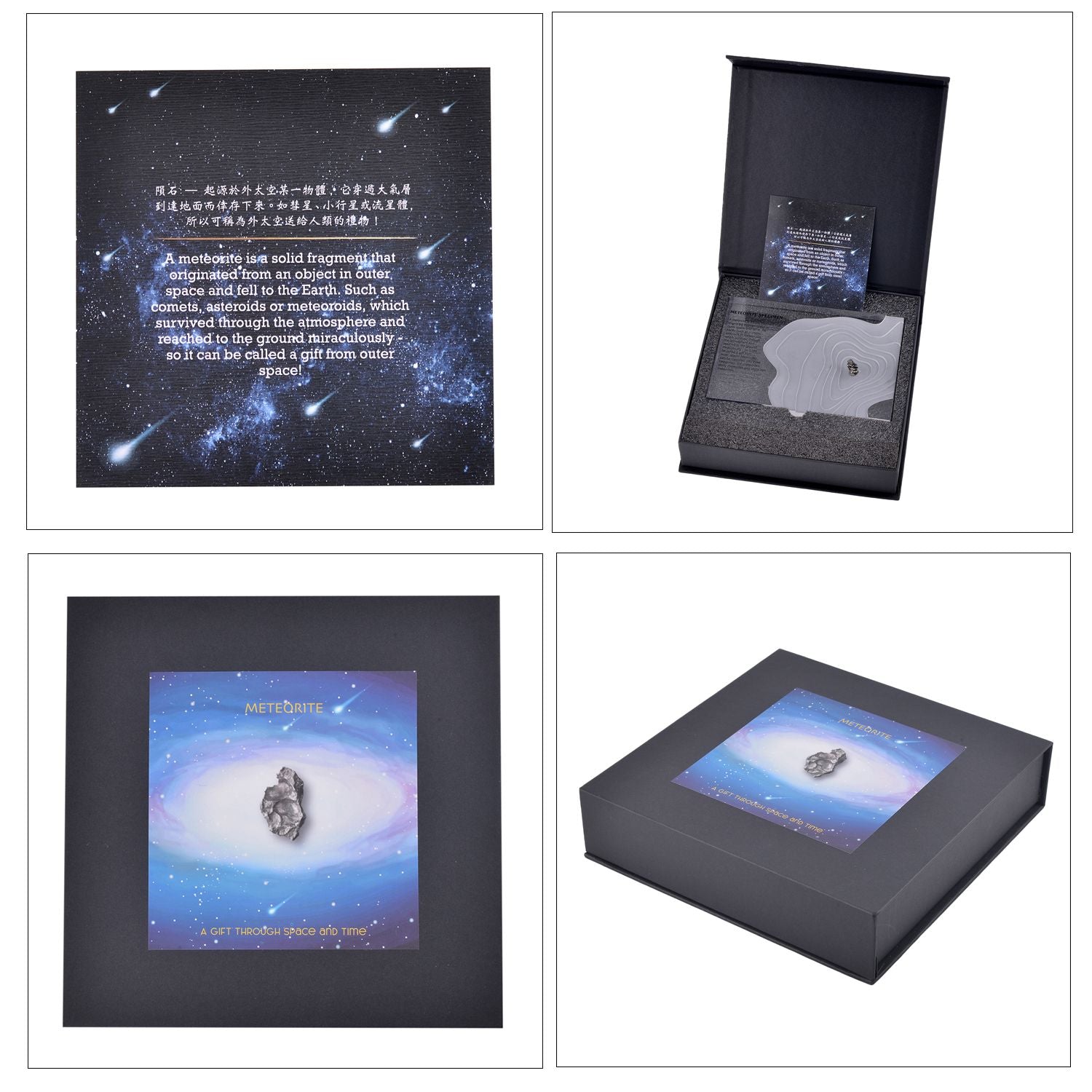 Gem Crystal Kollektion - Echter Muonionalusta Meteorit in Geschenkverpackung für Sammler
