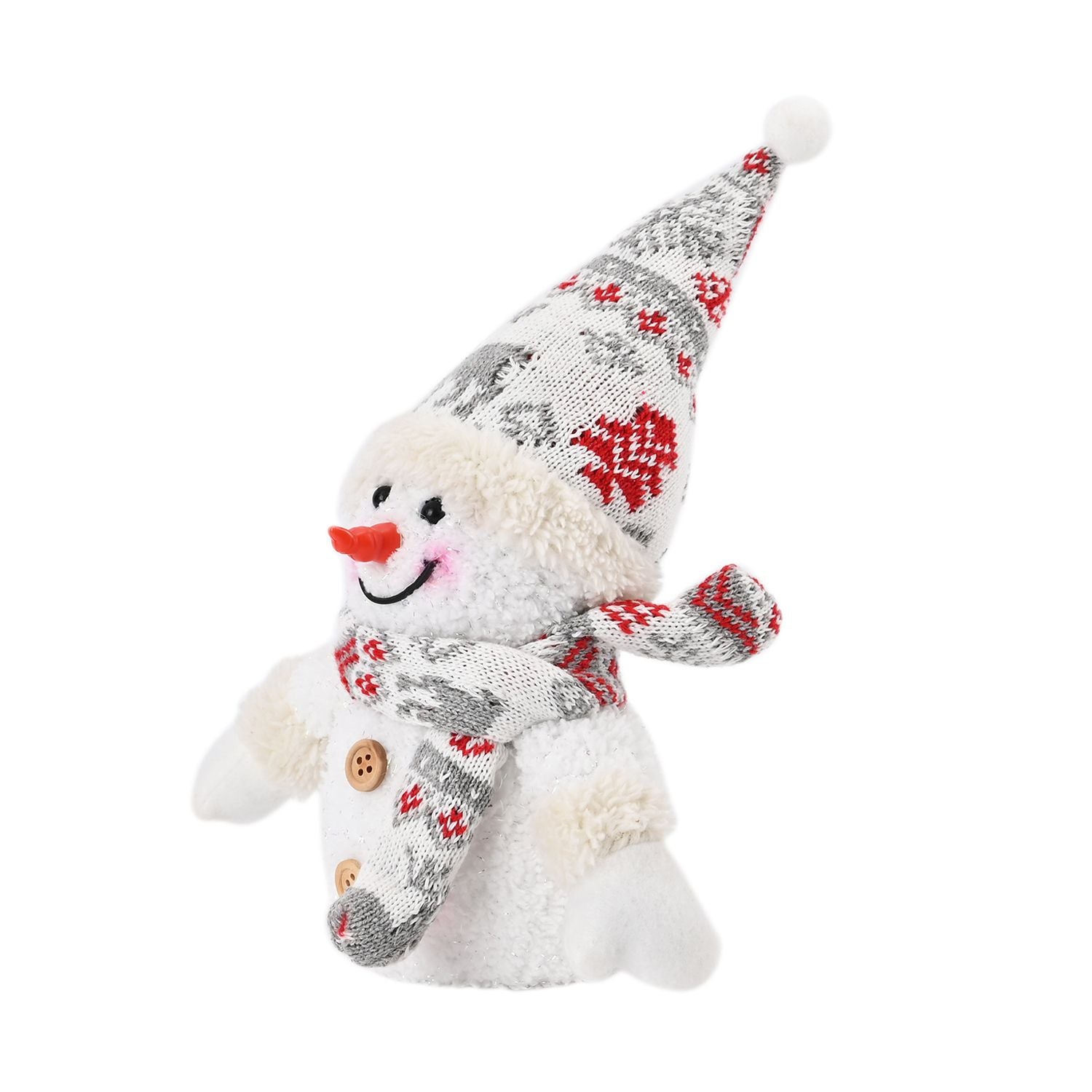 Schneemann mit LED lichter, 25 cm, 3AAA (nicht inkl.), Weiß