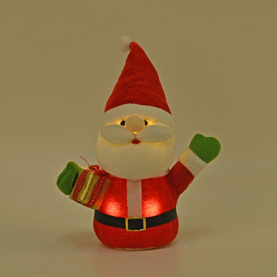 Weihnachtsmann mit LED lichter und Geschenk, 25 cm, 3AAA (nicht inkl.), Rot