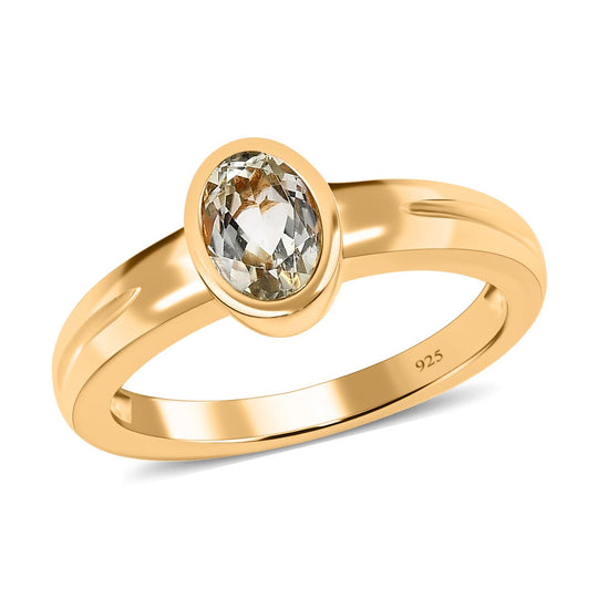 Triphan Ring, 925 Silber Gelbgold Vermeil (Größe 21.00) ca. 0.98 ct