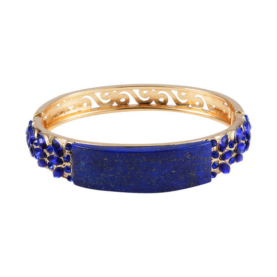 Roter Jaspis, Roter Kristall Armreif ca. 19 cm Reine Legierung Goldton 20.02 ct