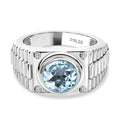 Himmelblauer Topas Ring Edelstahl (Größe 18.00) ca. 2.23 ct