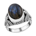 Royal Bali - Labradorit Ring 925 Silber (Größe 16.00) ca. 9.77 ct