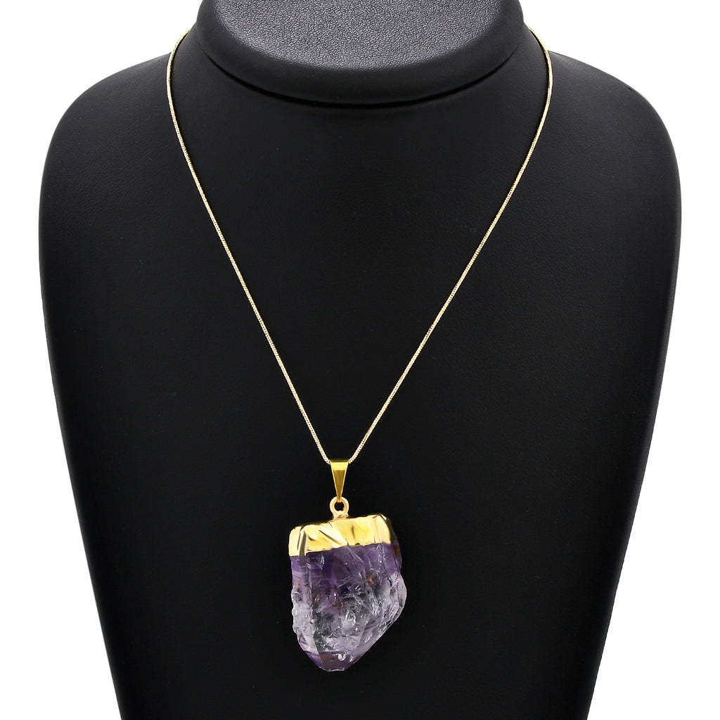 Afrikanischer Amethyst Anhänger, goldfarben ca. 50.00 ct