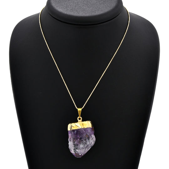 Afrikanischer Amethyst Anhänger, goldfarben ca. 50.00 ct