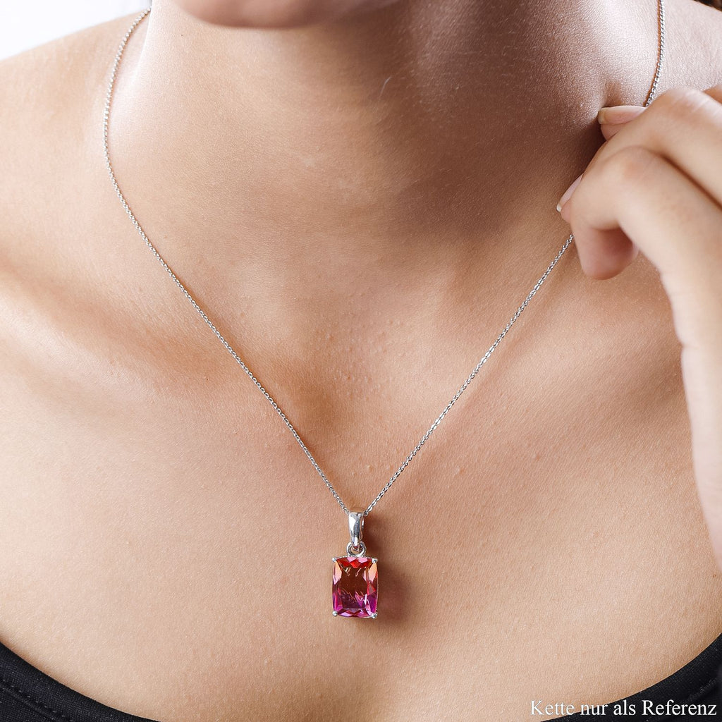 Sunset Triplett Quarz Anhänger, 925 Silber platiniert ca. 7.29 ct