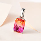 Sunset Triplett Quarz Anhänger, 925 Silber platiniert ca. 7.29 ct