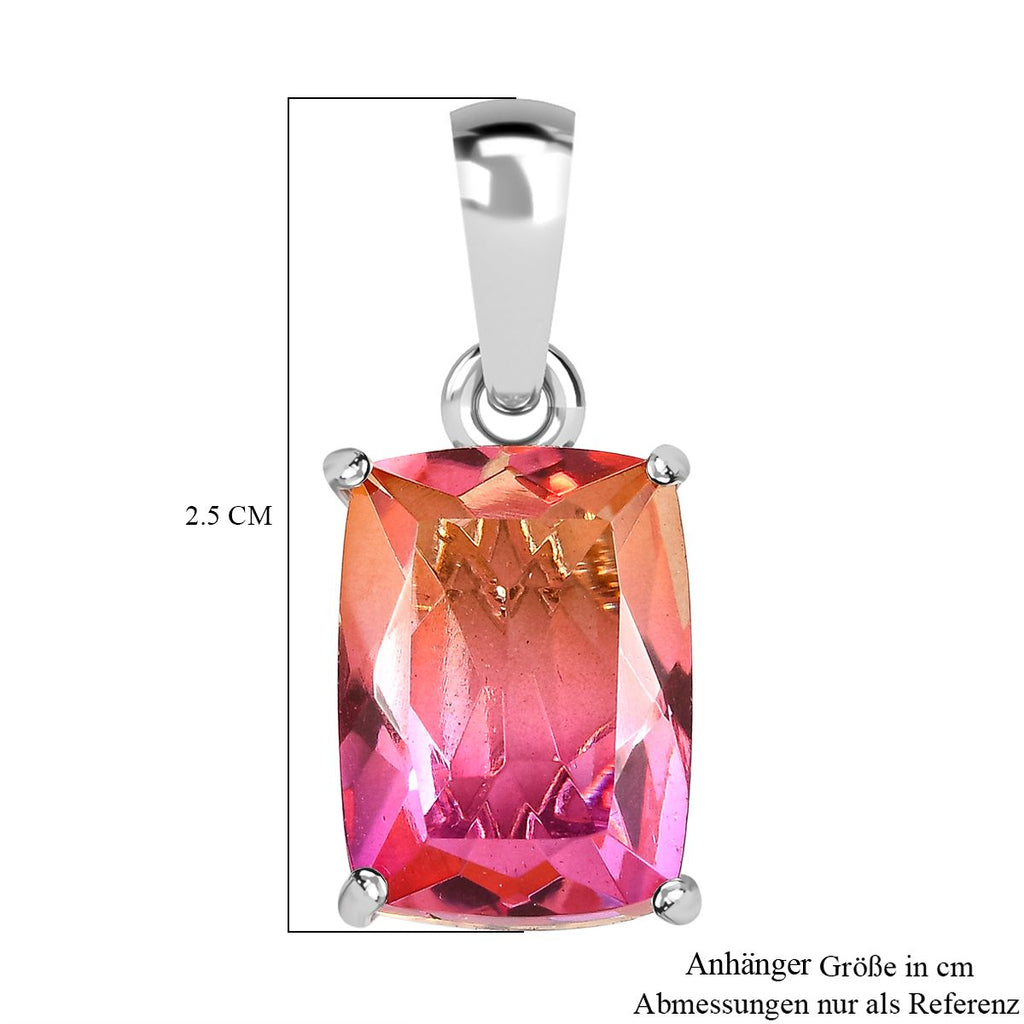 Sunset Triplett Quarz Anhänger, 925 Silber platiniert ca. 7.29 ct
