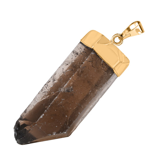Rauchquarz Anhänger, goldfarben ca. 50.00 ct