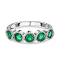 Kagem Sambischer Smaragd Ring, 925 Silber platiniert (Größe 17.00) ca. 1.00 ct