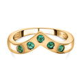 Kolumbianischer Smaragd Ring, 925 Silber Gelbgold Vermeil (Größe 17.00) ca. 0.31 ct