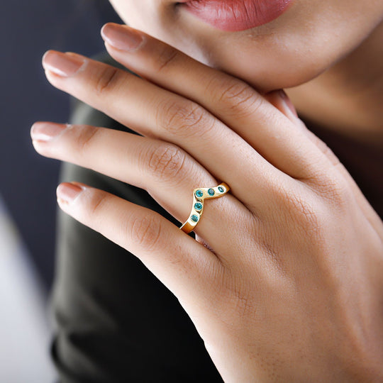 Kolumbianischer Smaragd Ring, 925 Silber Gelbgold Vermeil ca. 0.31 ct