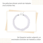 Weiße facettierte Glaskugel Strang Halskette ca. 45+5 cm