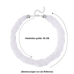 Weiße facettierte Glaskugel Strang Halskette ca. 45+5 cm