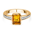 AA Premium Brasilianischer Heliodor, weißer Zirkon Ring, 925 Silber Gelbgold Vermeil, (Größe 17.00) ca. 1.54 ct