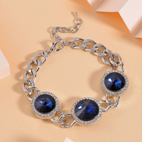 Glas, Weißer Kristall Armband ca. 19 cm+ 5 cm Extender