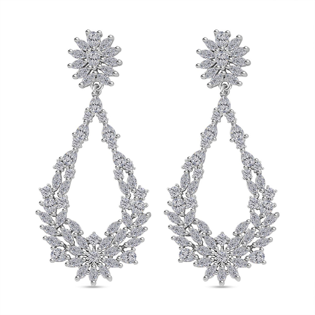 Designer weiße Zirkon-Ohrringe, ca. 4.00 ct