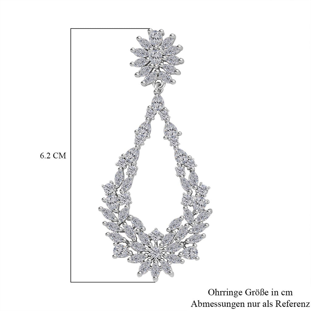 Designer weiße Zirkon-Ohrringe, ca. 4.00 ct