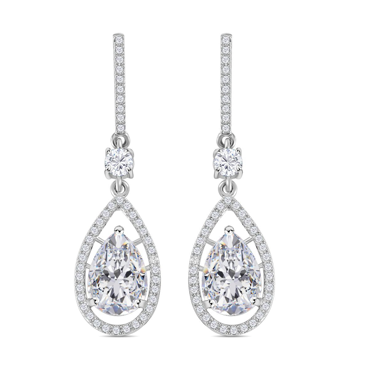 Weiße Zirkonia Ohrringe, ca. 4.00 ct