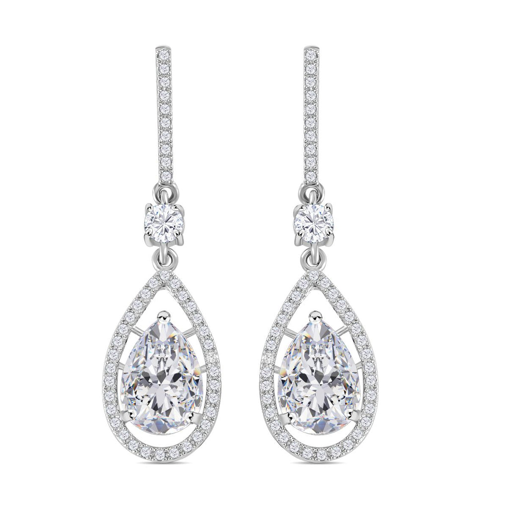 Weiße Zirkonia Ohrringe, ca. 4.00 ct