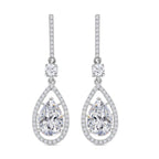 Weiße Zirkonia Ohrringe, ca. 4.00 ct